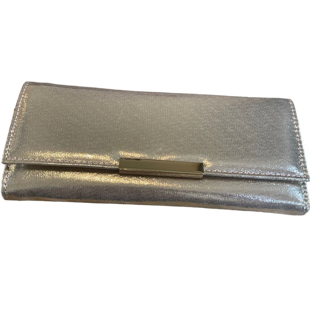 NWT R.h. Macy & Co. Gold Shiny fabric foil Travel Jewelry Wallet Case 8.5"